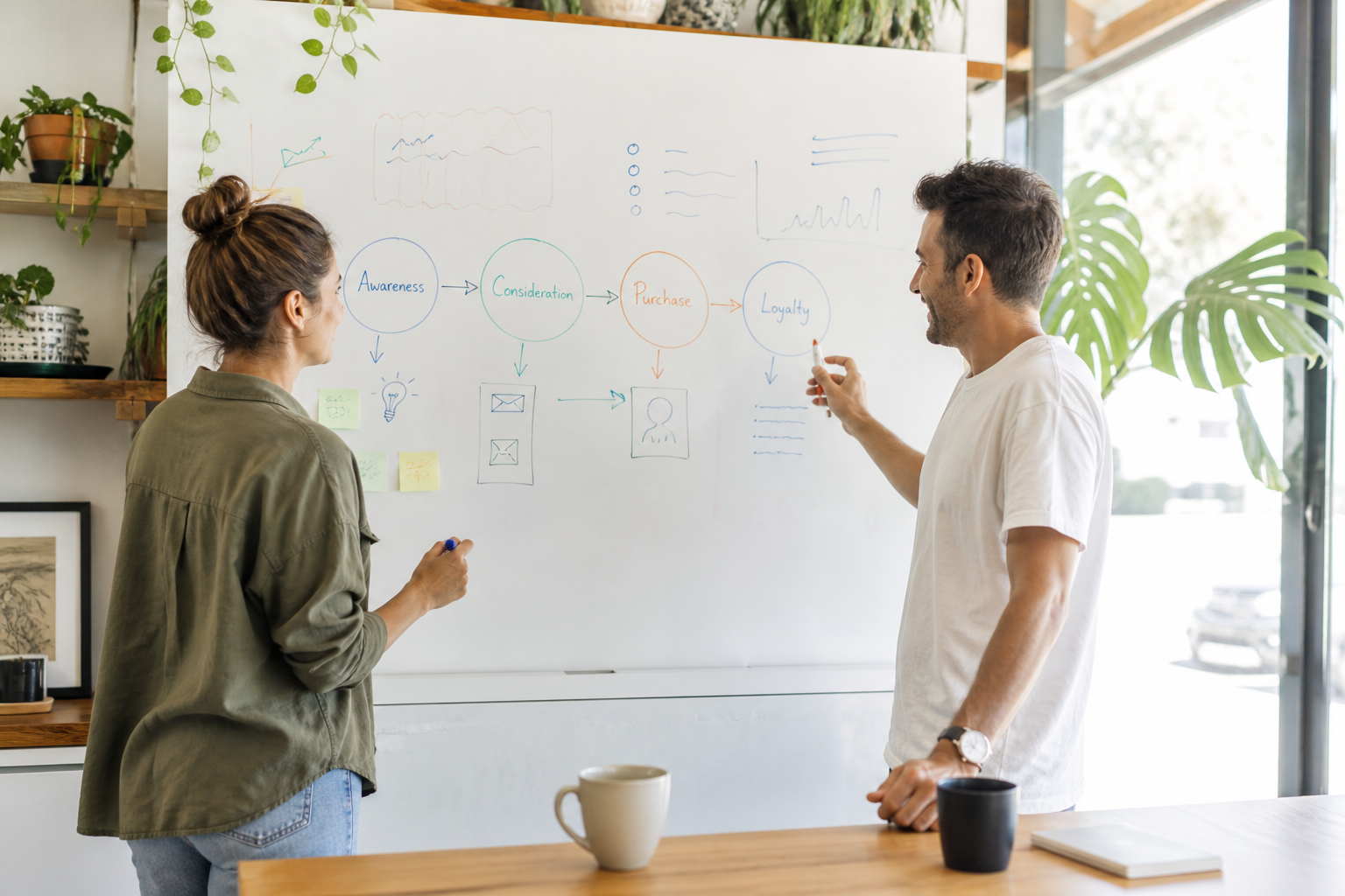 Planning on a whiteboard