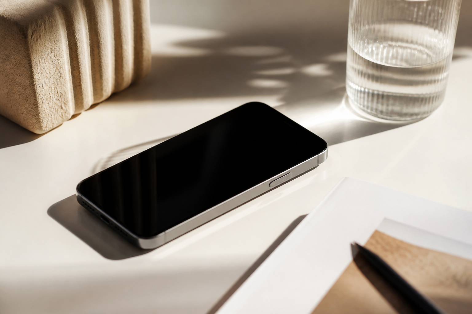 Modern premium smartphone on a minimalist desk